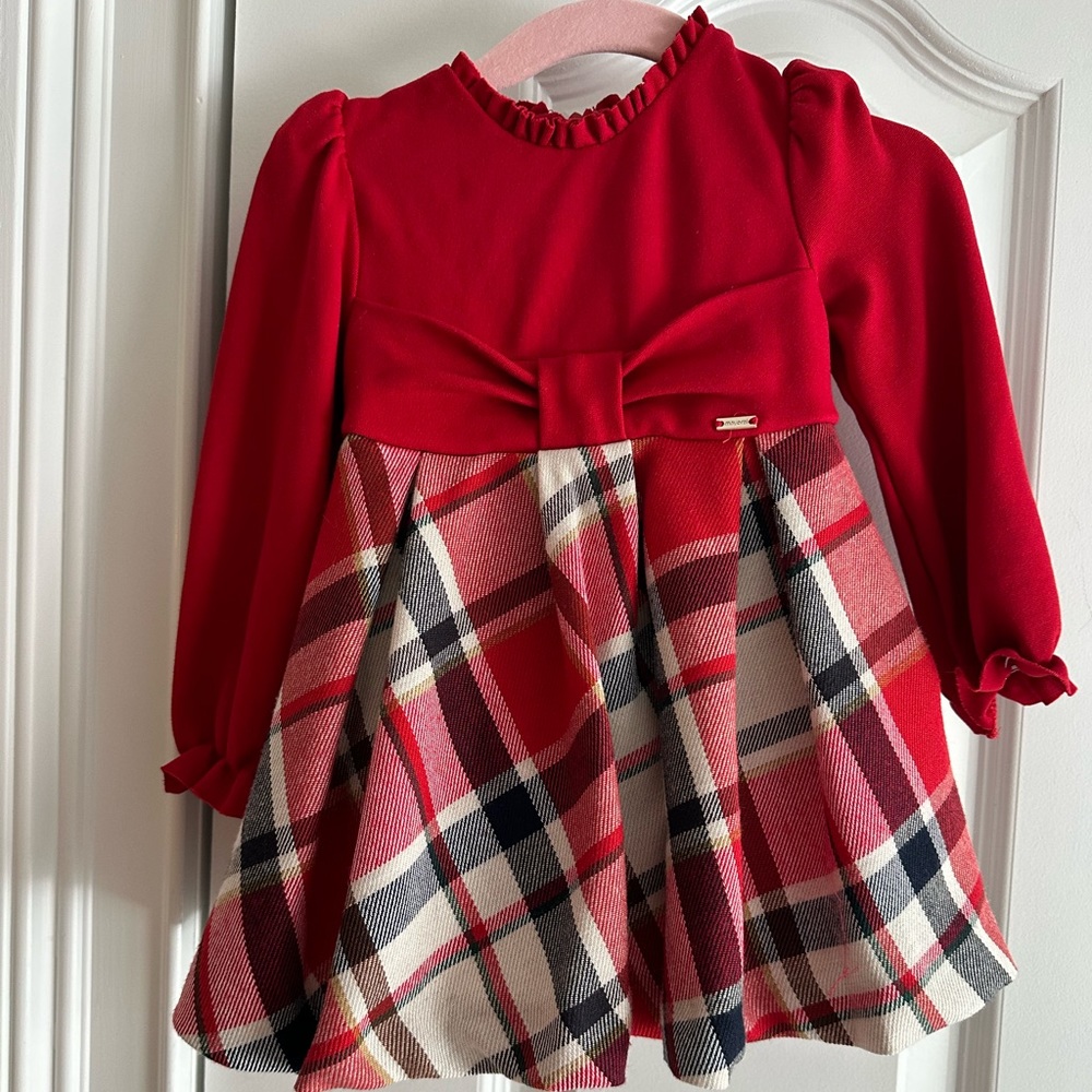 Mayoral Red Tartan Check dress in Red. Size 12 months.
